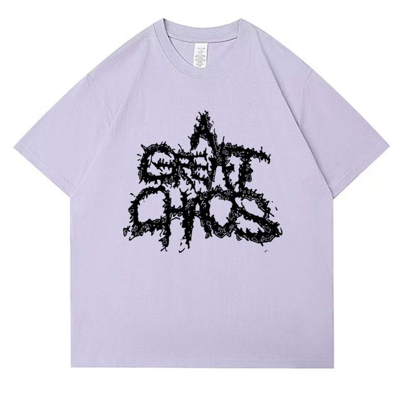 Ken Carson A Great Chaos Spellout Graphic Tshirt Unisexs Clothing Vintage Hip Hop Tee Shirt Unisex 100 Cotton T Shirt Streetwear