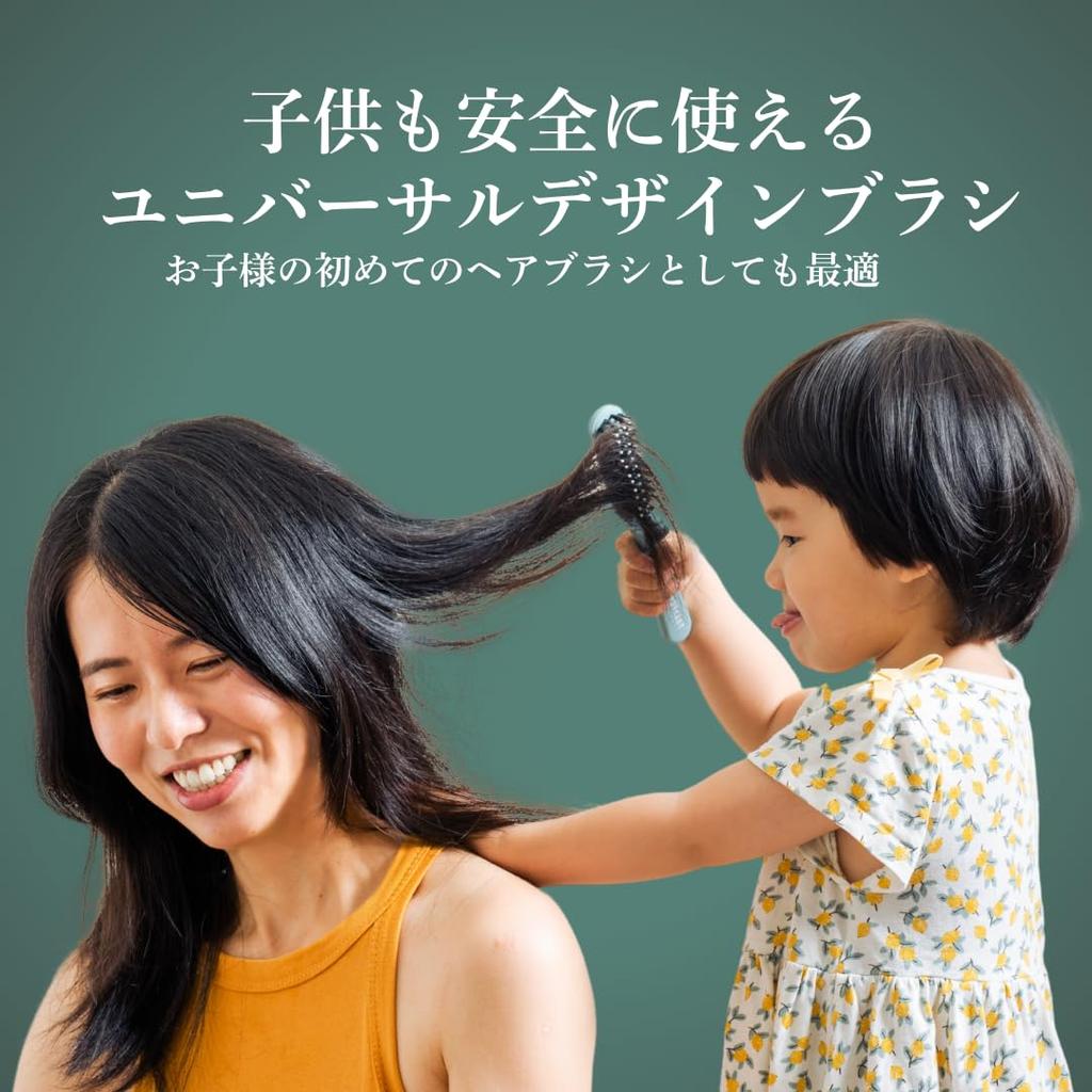 Uffy MiniPop Premium Travel Brush with Authentic Boar Bristle and Nylon Foldable Hair Brush for Improved Hair Shiny and Suitable for All Ages Pins,