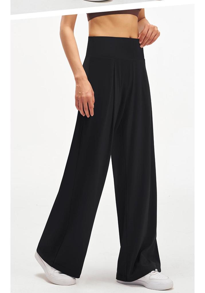 Women's Wide-Leg High Waist Summer Yoga Pants - Lightweight, Loose Fit, Straight, Long Sports Pants for Fitness & Casual Wear.