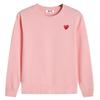 Unisex bavlněná mikina s dlouhým rukávem a kulatým výstřihem s vyšívaným srdcem, ležérní oversized střih