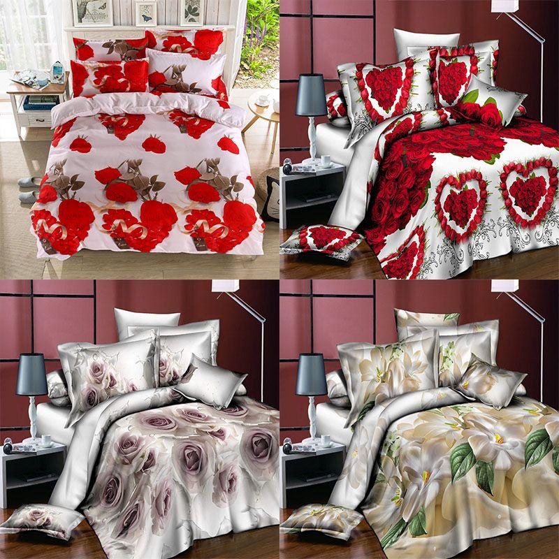 Elegant 3d Flower Design Duvet Cover Set Featuring Comfortable Bedding Essentials