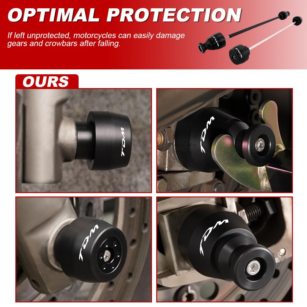 Motorcycle Crash Sliders Swingarm Spools Sliders Front or Rear Wheel Axle Fork 2002 2003 2004 2005 2006-2010 TDM 900 For Yamaha