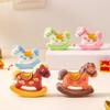 8Pcs Mini Rocking Horse Figurine Year of The Horse Statue Chinese Style Lucky Cartoon Horse Decoration Ornament New Year Gift