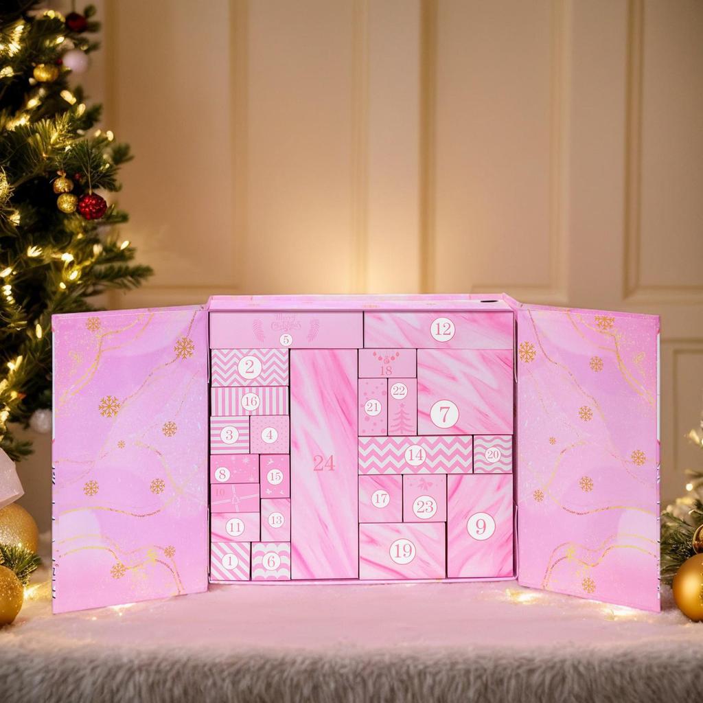 Christmas Countdown Candy Box Refillable Foldable 24-Day Christmas Count-Down For Kids Teen Adult Men Women Boys Girls Holiday