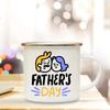Drinks Water Cup Best Dad Ever Enamel Coffee Mugs Bonfire Party Drink Beer Wine Juice Mug Dessert Cocoa Milk Handle Cup