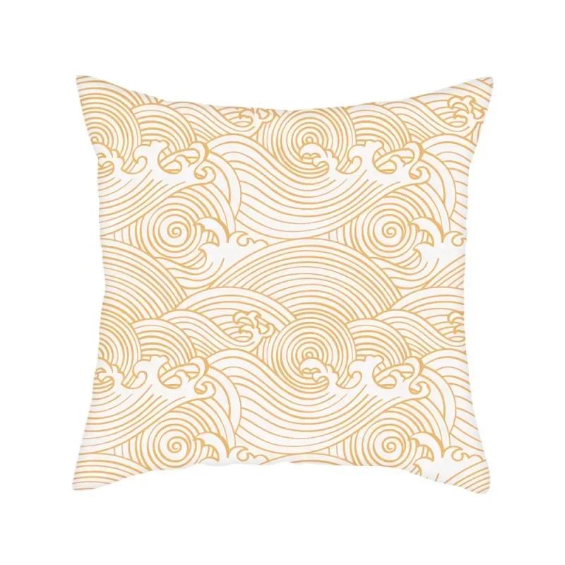 Wave Pattern Decorative Polyester Cushion Cover Throw Sofa Bed Couch Decorative Pillow Case Home Decor 45X45CM Fundas De Cojin