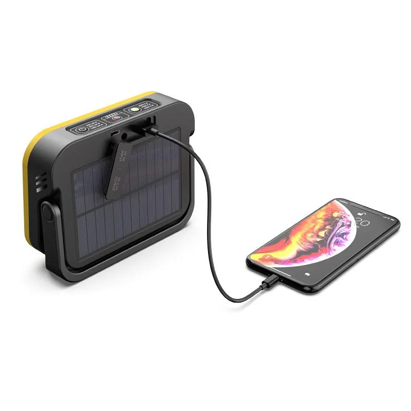 1200LM Solar Work Light Camping Lantern Rechargeable Outdoor Lamp Powerful Emergency Magnetic Flood Light with 5V USB 10000mAh