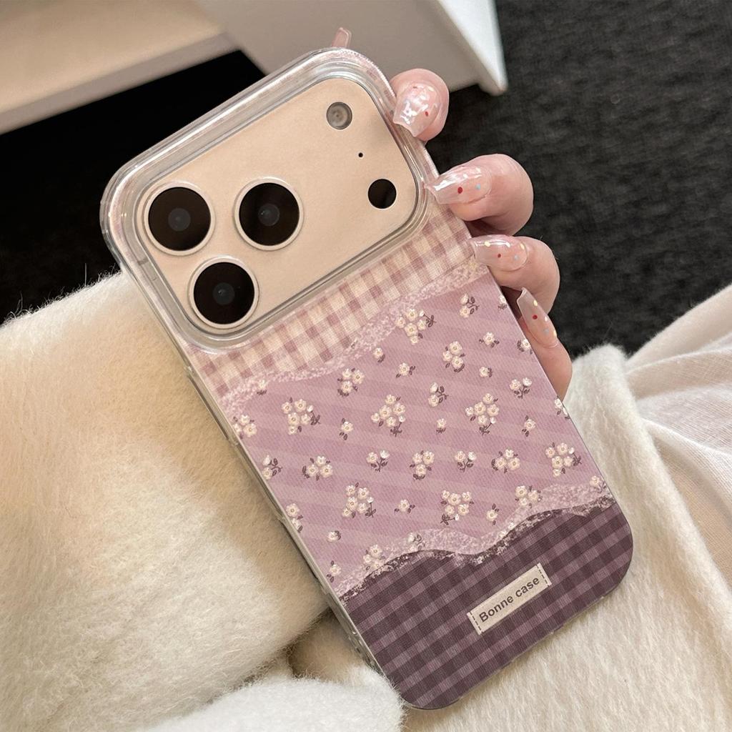 Purple Patchwork Floral Phone Case for iPhone 17 and iPhone 17 Pro Max