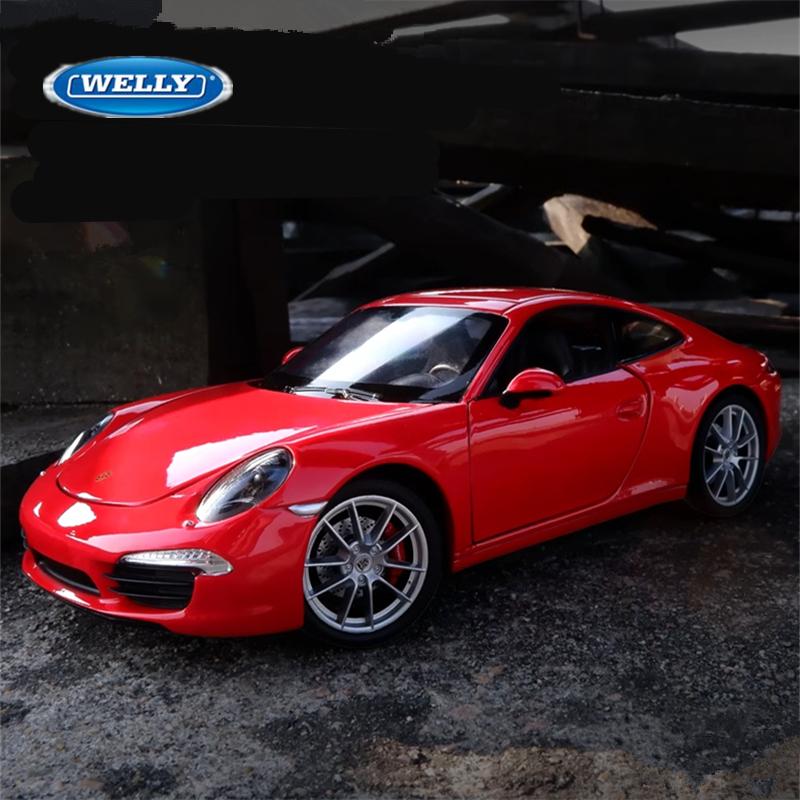 WELLY 1/24 Porsche 911 Carrera S 991 Coupe Alloy Sports Car Model Diecast Metal Toy Vehicles Car Model Simulation Childrens Gift