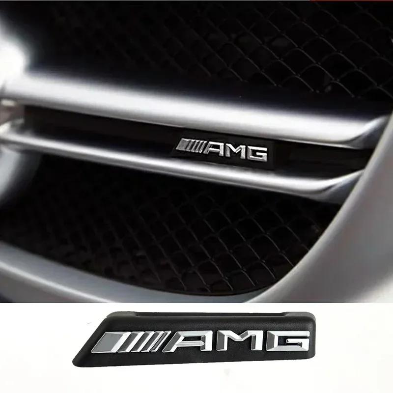 Car Front Grill AMG Badge Emblem Sticker for Mercedes benz W212 W213 W202 W211 W176 W210 W205 Gla Glc Cls Glk Accessories1