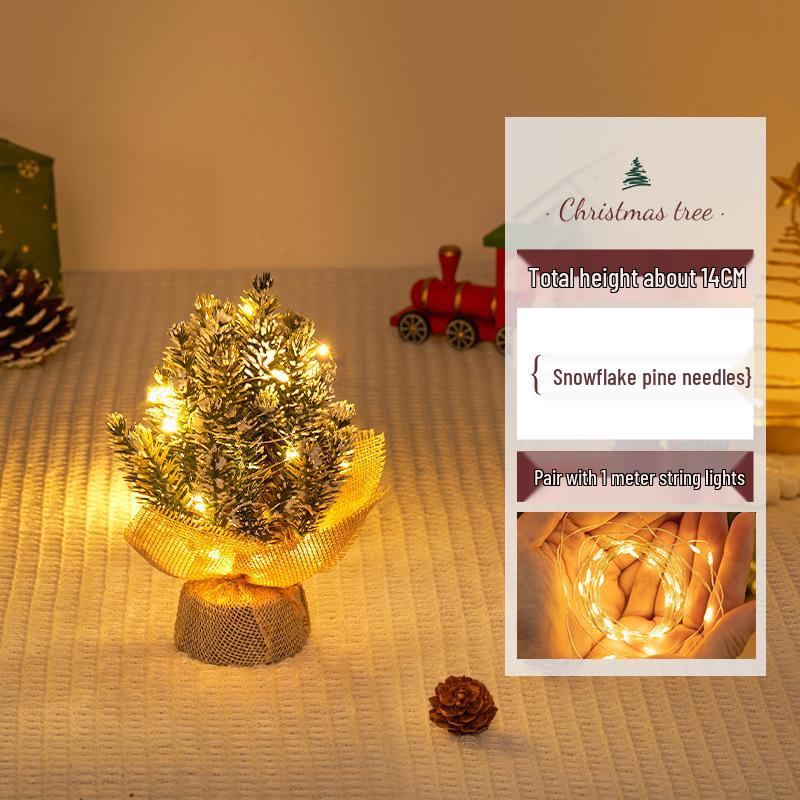 Small Crooked Neck Christmas Tree Ornament for Desktop Decoration