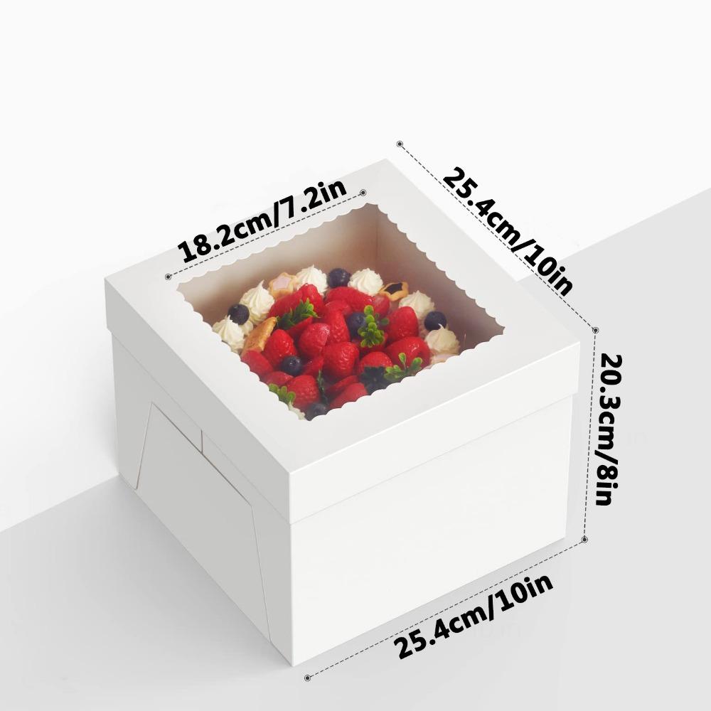 6 stuks Witte Geschenkdozen Hoge Traktatiedoos met Venster Huwelijksgeschenkdoos Stevig en Duurzaam Grote Cadeauverpakkingsdoos voor Feest Bruiloft Jubileumfeest