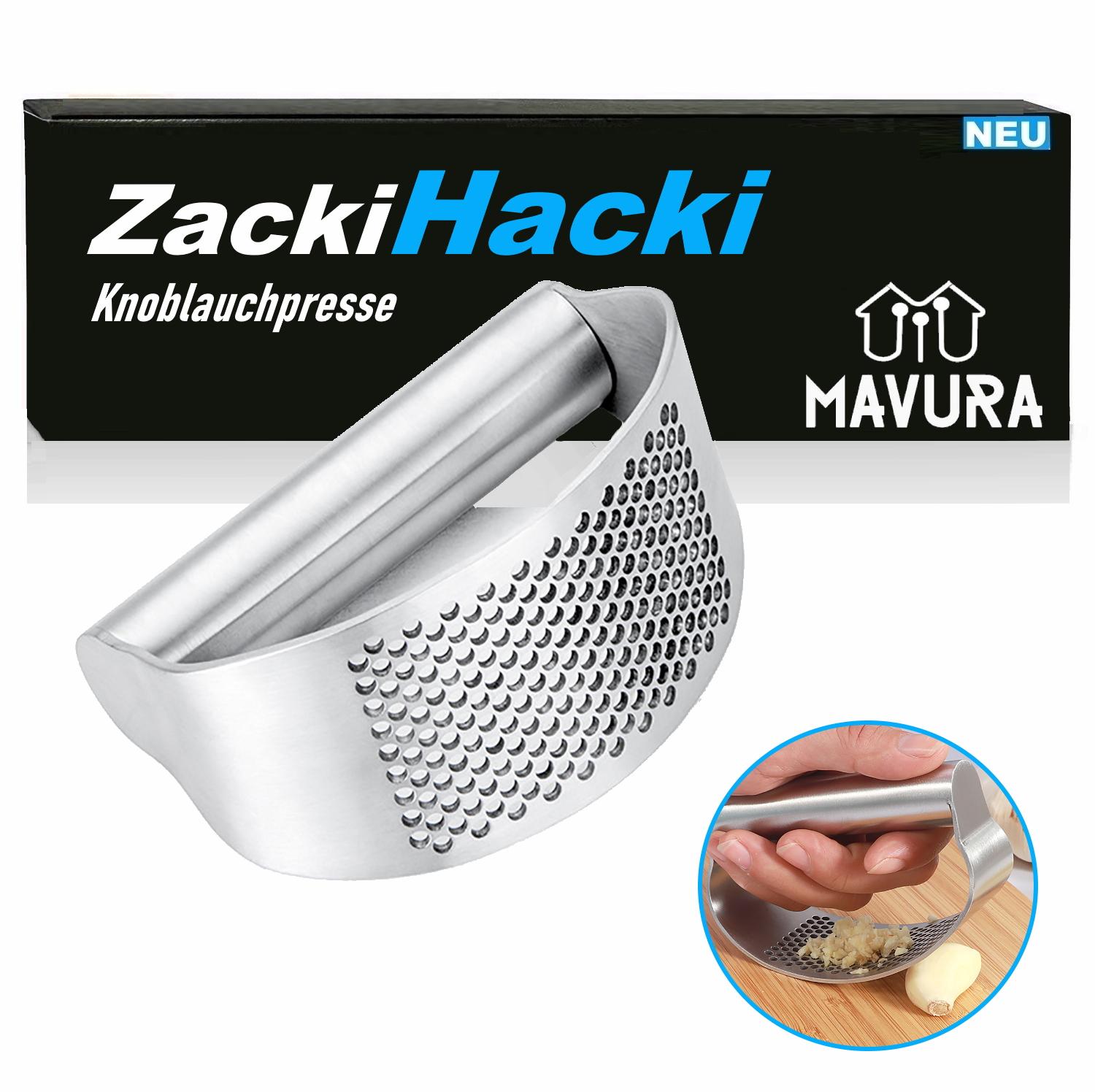 

Часникоріз з нержавіючої сталі ZackiHacki, часникоріз, дробарка для імбиру та часнику
