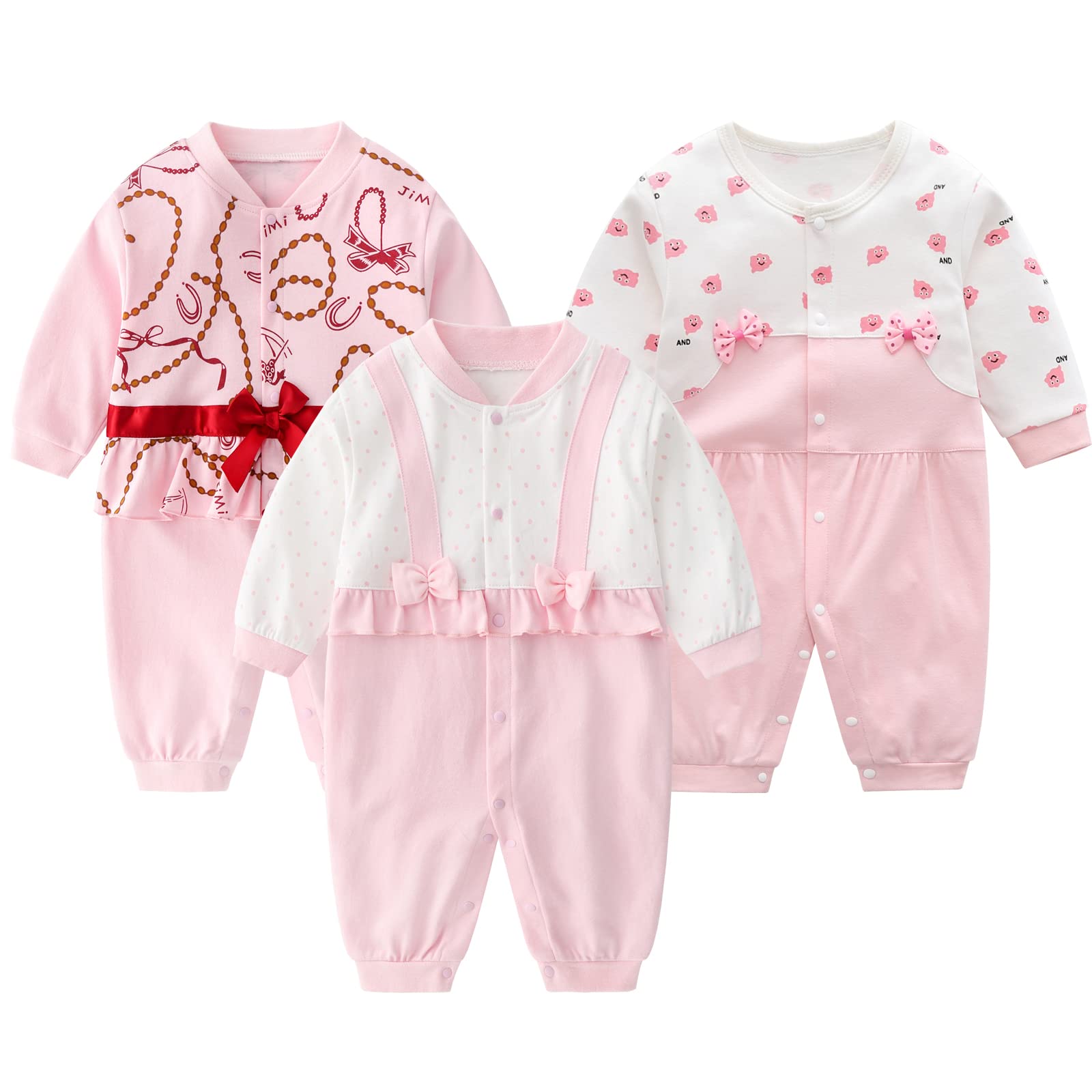 

Детский длинный комплект для новорожденного с открытой передней частью для детского душа, обычная лента, корсаж, ремень [AHZVOU] Одежда, Рукава, Комбинезоны, 3, 100% хлопок, Одежда,