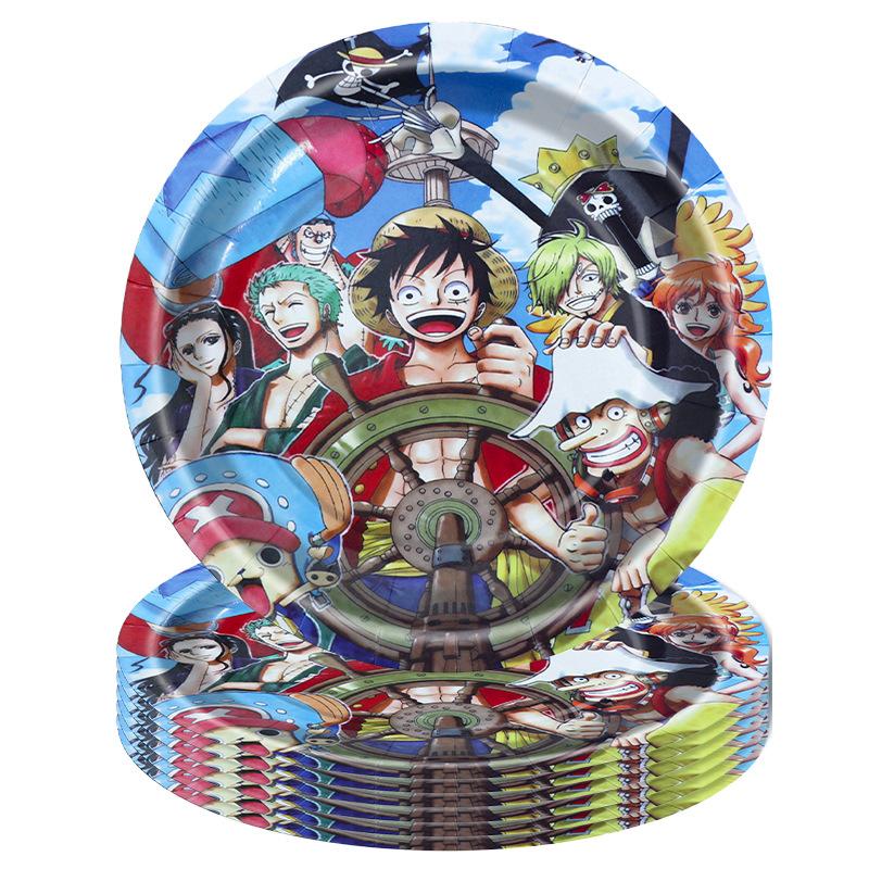 

Тема Ван Пис Детская Вечеринка по случаю Дня Рождения Украшение Бумажная Тарелка Бумажный Стакан Набор Воздушный Шар Флаг Сервировка Стола Принадлежности 7 inch plate 10pcs