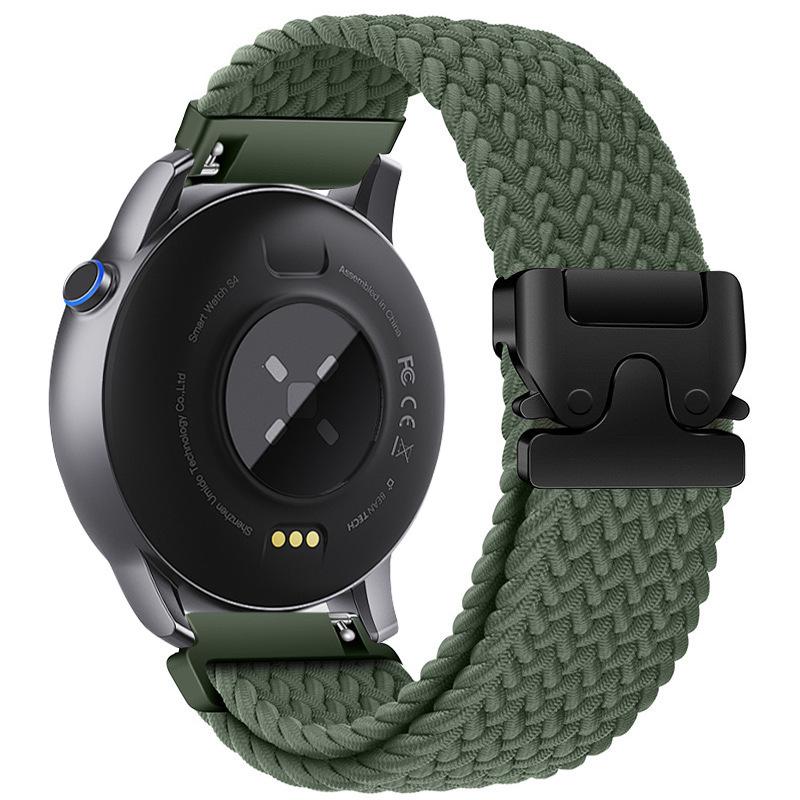 Cinturino in Nylon Intrecciato Compatibile per Huawei GT5 e Samsung Watch4567 con Fibbia ad Ombrello