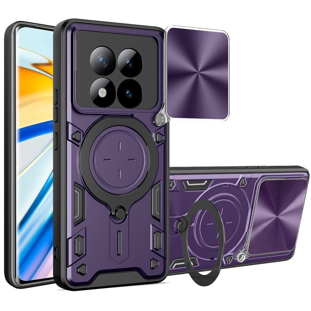 עבור Xiaomi Poco M8 Pro 5G/Redmi Note 15 Pro+ 5G (גלובלי) כיסוי טלפון TPU + PC עם מעמד, חלון שקופל למצלמה