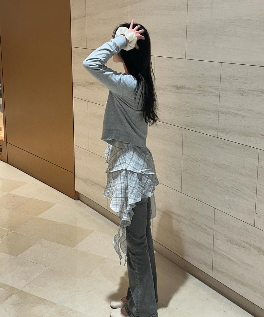 MIXXO See-Through Check Layered Dress_Miwowg501G