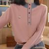 La Chapelle Women's Contrast Polo Collar Short Sleeve Knit Sweater