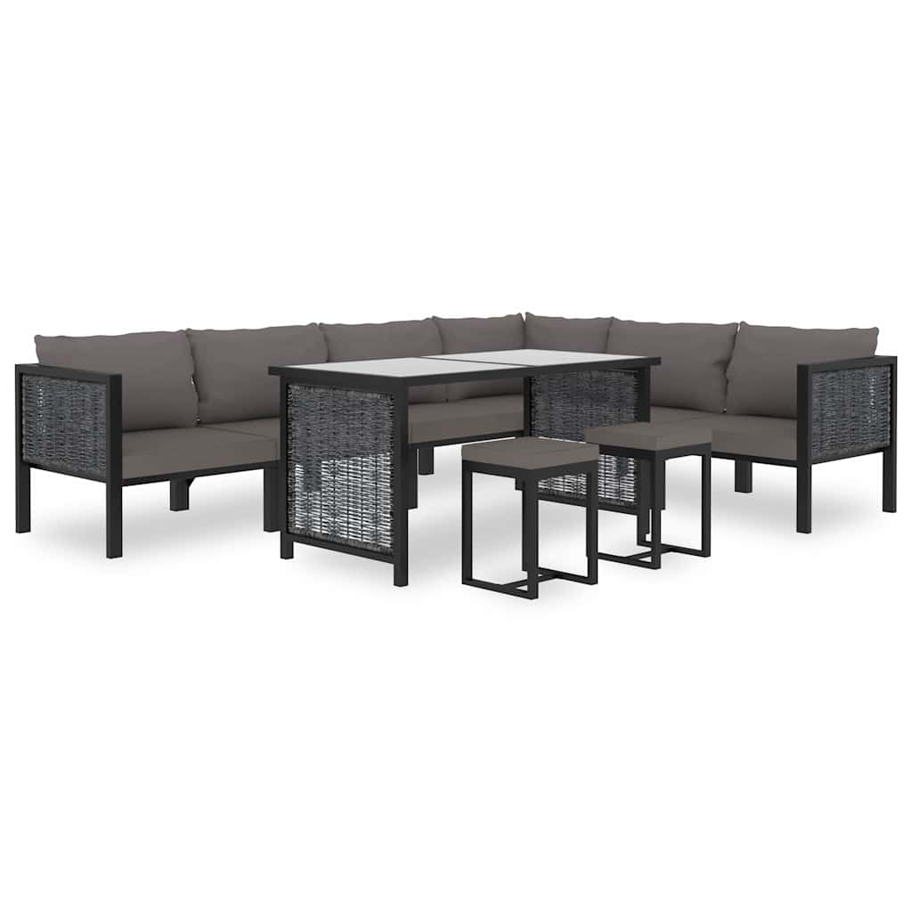 Corner Sofa Module with Left Armrest Poly Rattan Anthracite