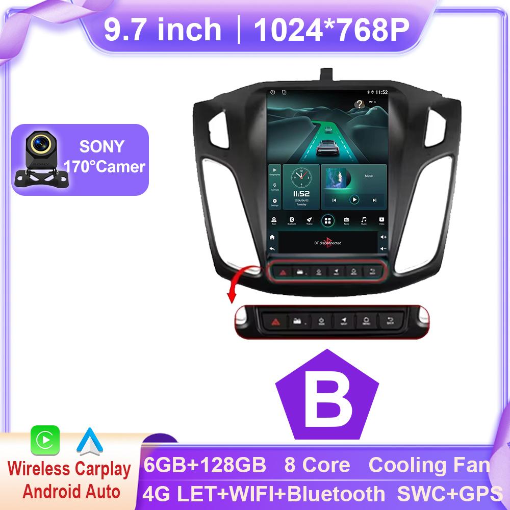Android 15 Car Radio For Ford Focus MK3 2011 - 2019 Multimedia Video Player Navigation GPS Stereo Auto Carplay 2din New BT Dvd