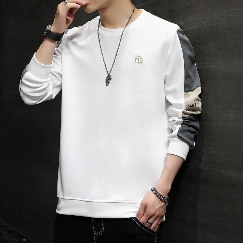 Men's Sweatshirt Korean Style Round Neck Trendy Loose and Versatile Spring New Long-sleeved T-shirt Personalized Casual Top