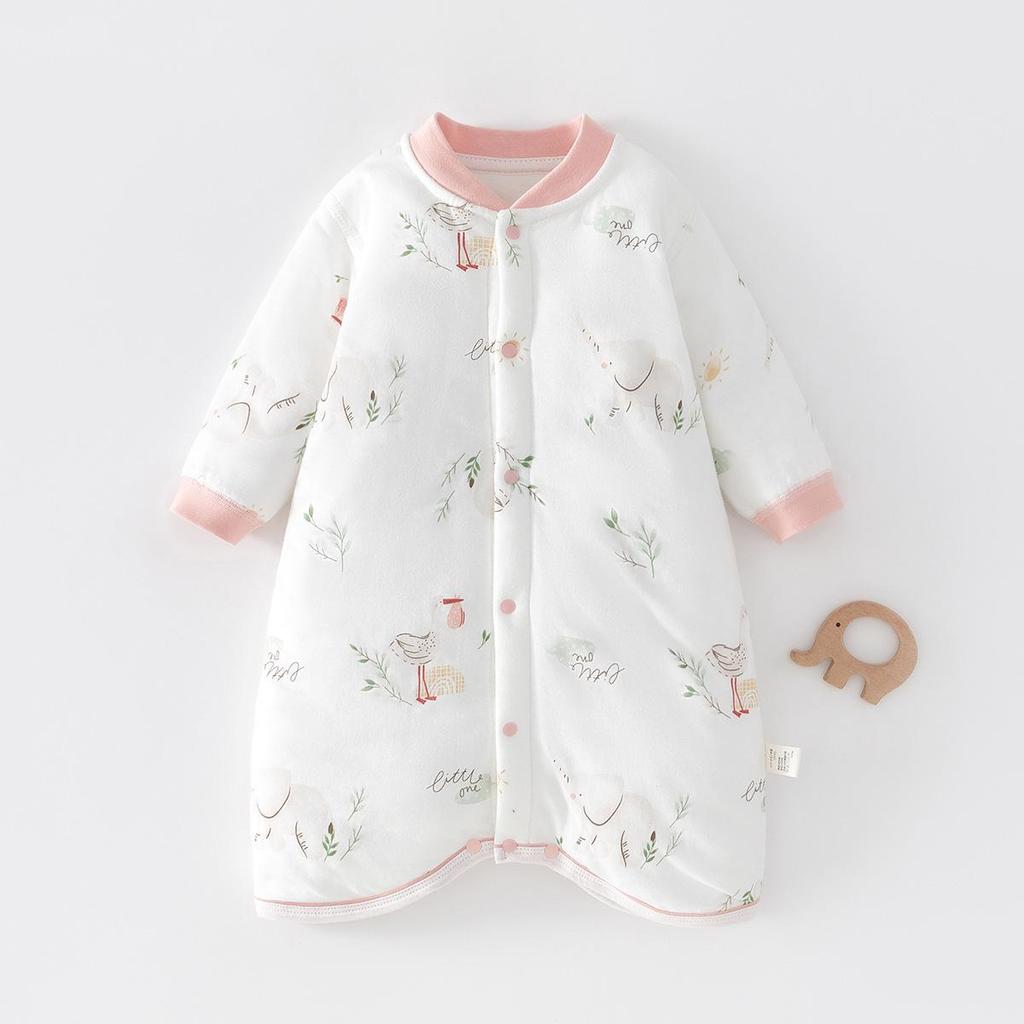 Baby Sleeping Bag: Spring & Autumn Cotton Anti-Kick Quilt Pajamas Jumpsuit