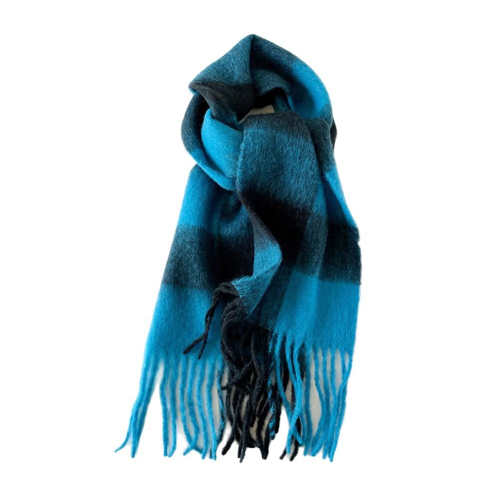 Autumn and winter mohair scarf thick beard senior women plaid warm versatile scarf shawl wholesale fur collar