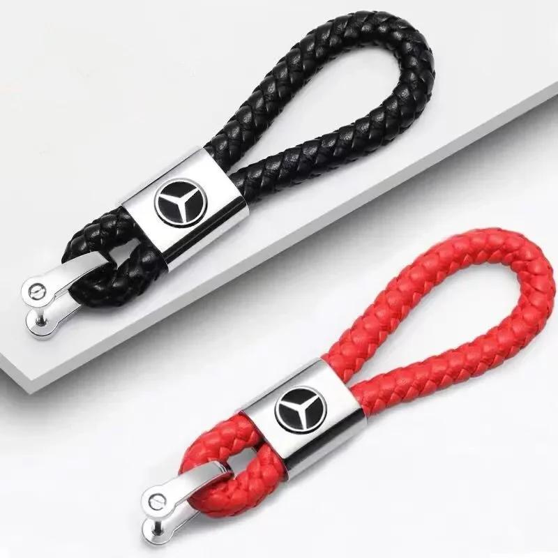 DQY2 1PCS Car Braided Keychain Holder Auto Key Rope Keyring for Mercedes Benz New B/C/E Class A Class C200L GLC GLK New CLA GLA