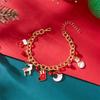 Merry Christmas Metal Chain Bracelet For Women Men Santa Claus Xmas Tree Snowflake Elk Snowman Bangles Girl Party Jewelry Gifts
