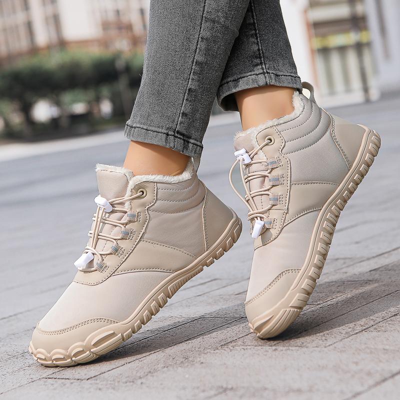 Unisex Cotton Shoes Plush High-top Snow Boots Men Women Warm Winter Hiking Sneakers Non-slip Casual Sports Shoes