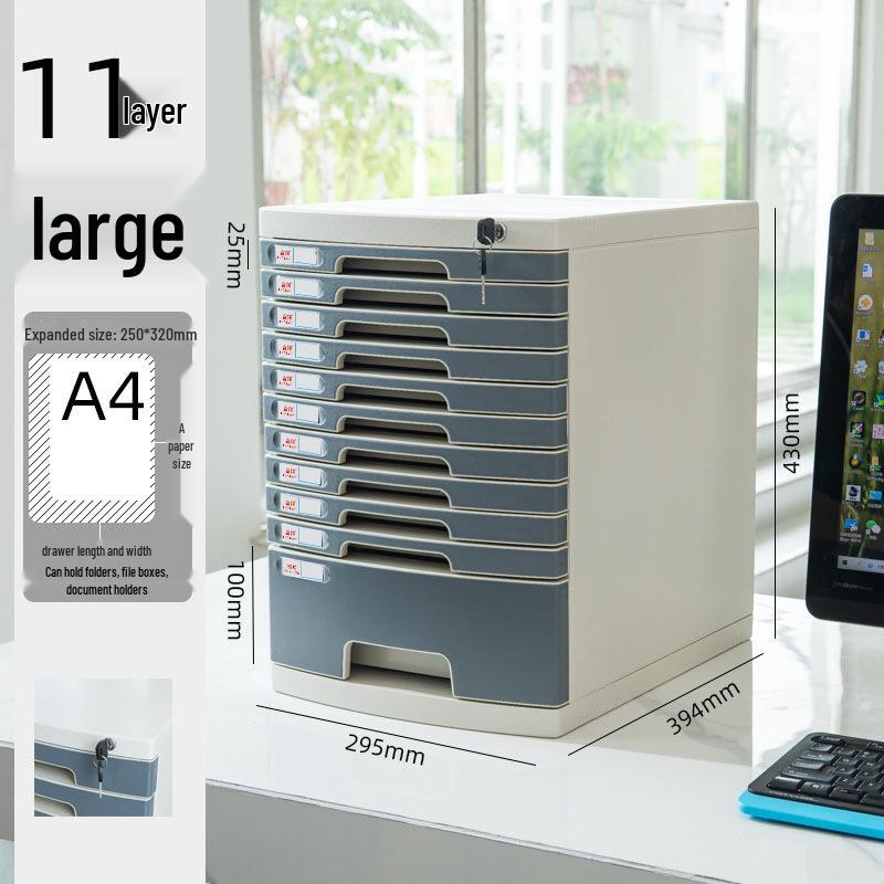 Abschließbarer mehrschichtiger A4-Desktop-Aktenschrank und Aufbewahrungsbox