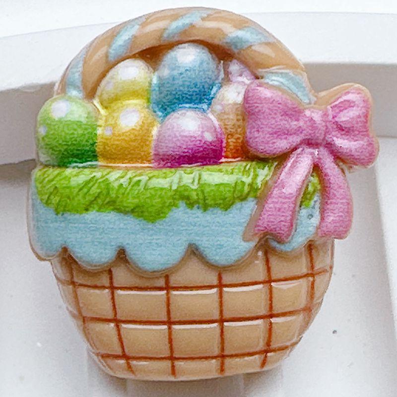 10Pcs New Cute Cartoon Easter Bunny, Egg, Turkey Series Flat Back Ornament Jewelry Bows Accessories