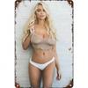 Vintage Tin Sign Sexy Pinup Girl Wall Art Retro Bathroom Cafe Bar Decor