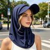 2 Pcs/Set Adjustable Fit Sun Hat with Built-In Drawstring Shawl Extended Brim Full