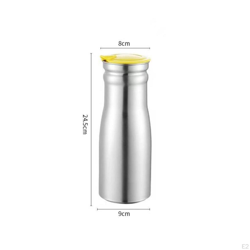 Wasserkanne mit Deckel Konische Metallkanne Elegante Edelstahlkaraffe für den Esstisch,