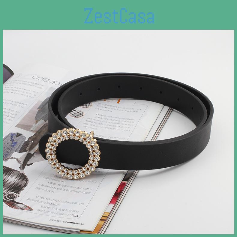 Womens Ethnic Style Crystal Waterdiamond Belt With Alloy Buckle For Formal Wear