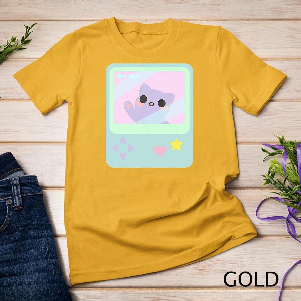 Super Kawaii Gamer Cat kitty Pastel Anime Inspired T-Shirt Unisex T-shirt 3 4XL