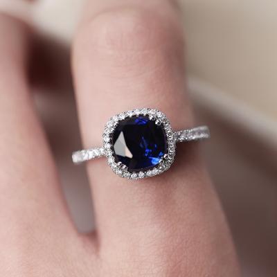 New Classic Wedding Bands Blue/Colorful Rings for Women Noble Lady's Finger Accessories Party Nice Gift Eternity Jewelry