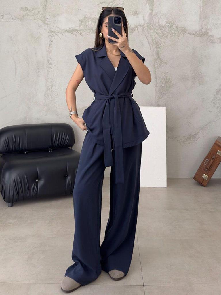 Elegant Autumn Cross-Border Fashion Set: European & American Style 2026 Women's Straight Casual Pants