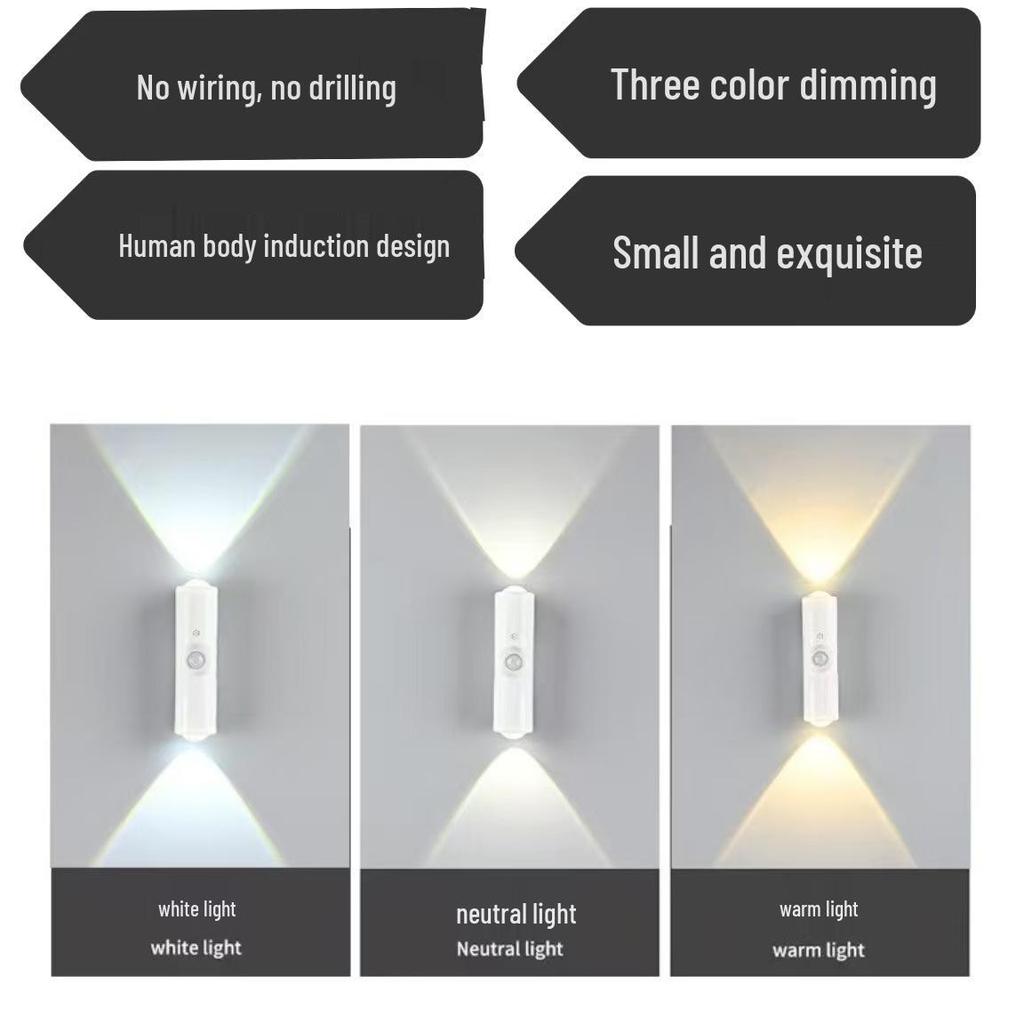 Rechargeable Smart Motion Sensor Magnetic Wall Lamp - Double Cat Eye Design