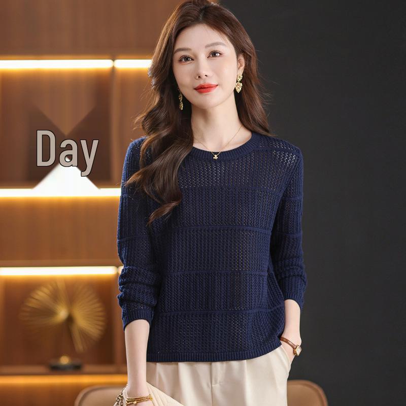 2025 Women's Hollow Knit Autumn Sweater: Slimming, Fashionable & Elegant