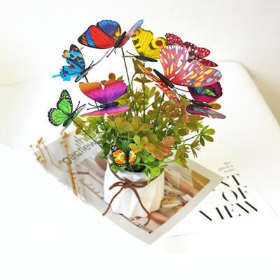 50pcs Vibrant Butterfly Garden Stakes - Colorful Plastic Butterfly Ornaments for Indoor/Outdoor Christmas Yard Decor, for Home