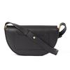 Burberry Olympia Logo Print Lambskin Half Moon Bag Women Handbags Black 80359841