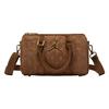 New Faux Suede Water Buckets Boston Bag, Shoulder Bag, Crossbody Bag, Handbag Regular Unisex Light Brown JD2533091AD-001