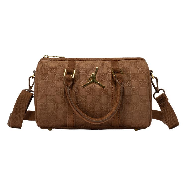 New Jordan Faux Suede Water Buckets Boston Bag, Shoulder Bag, Crossbody Bag, Handbag Regular Unisex Light Brown JD2533091AD-001