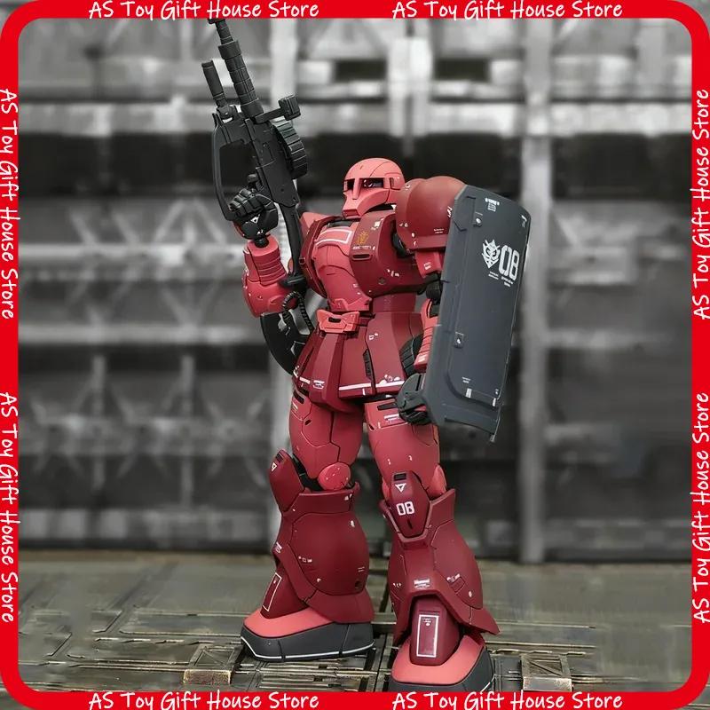 Hg 1144 Ms-05 Gto 015 Char'S Custom Old Type Red Zaku I Mech Assembly Model Kit Action Figures Desktop Decoration Doll Toy