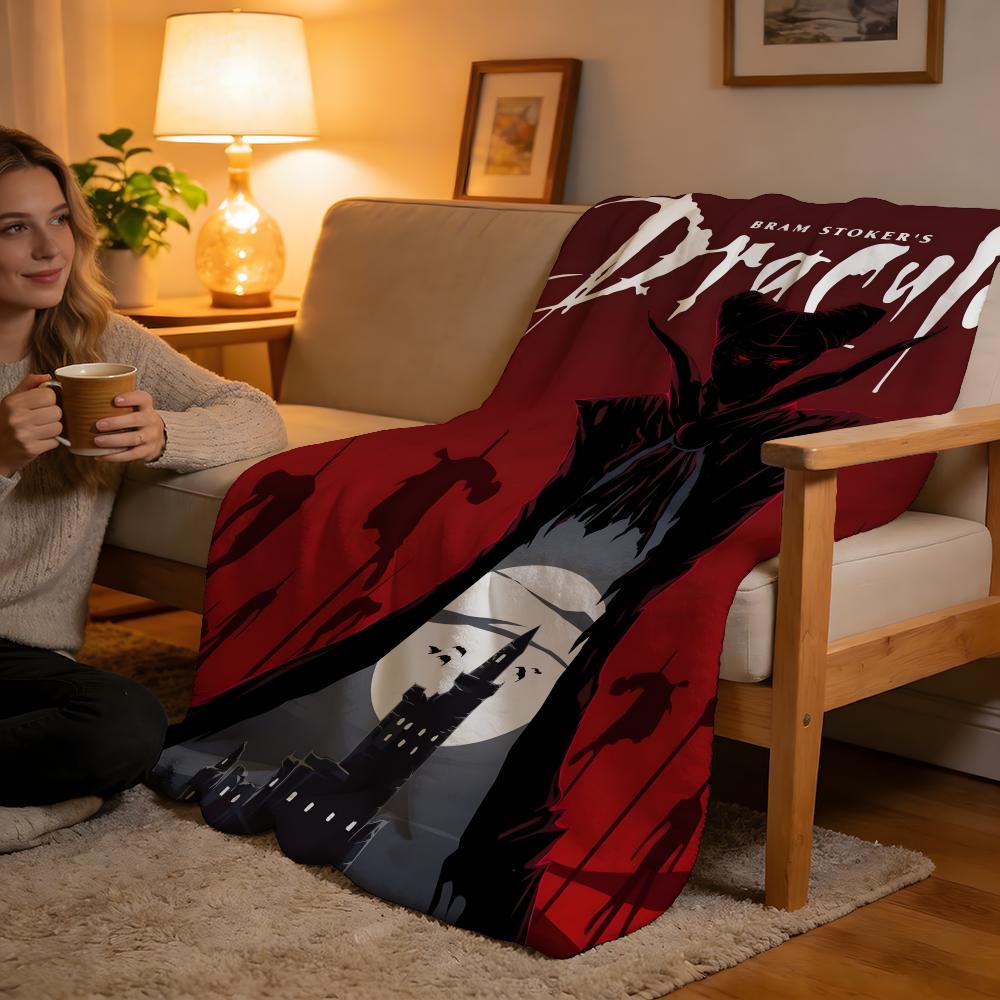 Throw High-Density Short Plush Blanket For Sofa Nap Air-Conditioned Room Soft Skin-Friendly Dracula