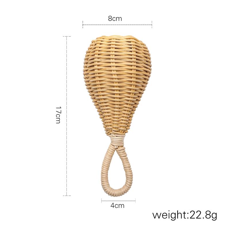 Hochets en rotin faits à la main Jouets éducatifs pour enfants Mobile de berceau Sonnette à main Accessoires pour bébé Jouet sensoriel pour bébé Anneau de dentition Cadeaux