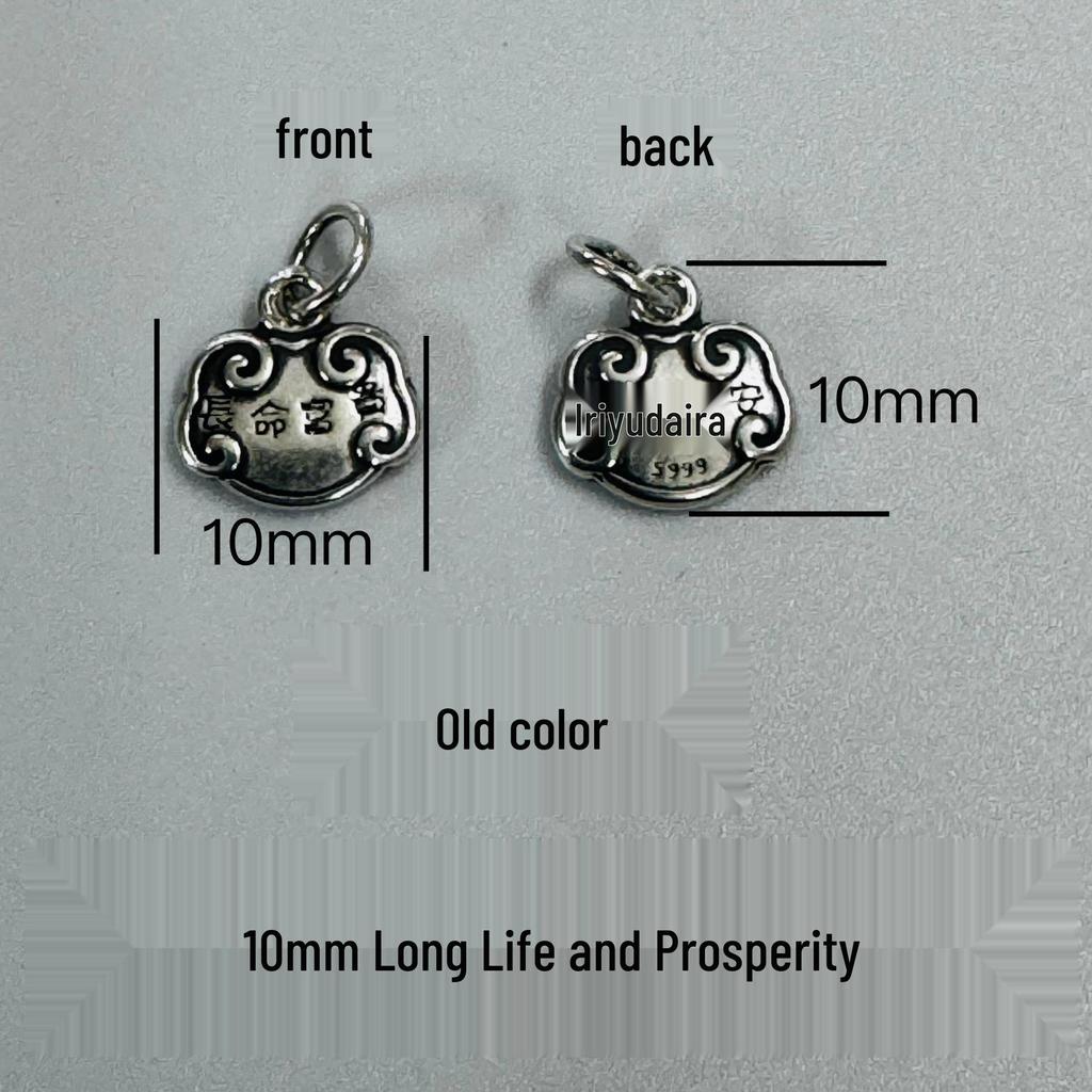 999 Sterling Silver 3D Peace and Fortune Red String Bracelet Charms